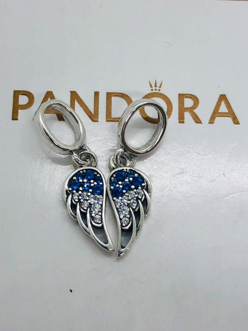 Pandora Sparkling Splitable Angel Wings Dangle Charm